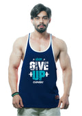 NEVER GIVE UP Gym Stringer (NAVY)