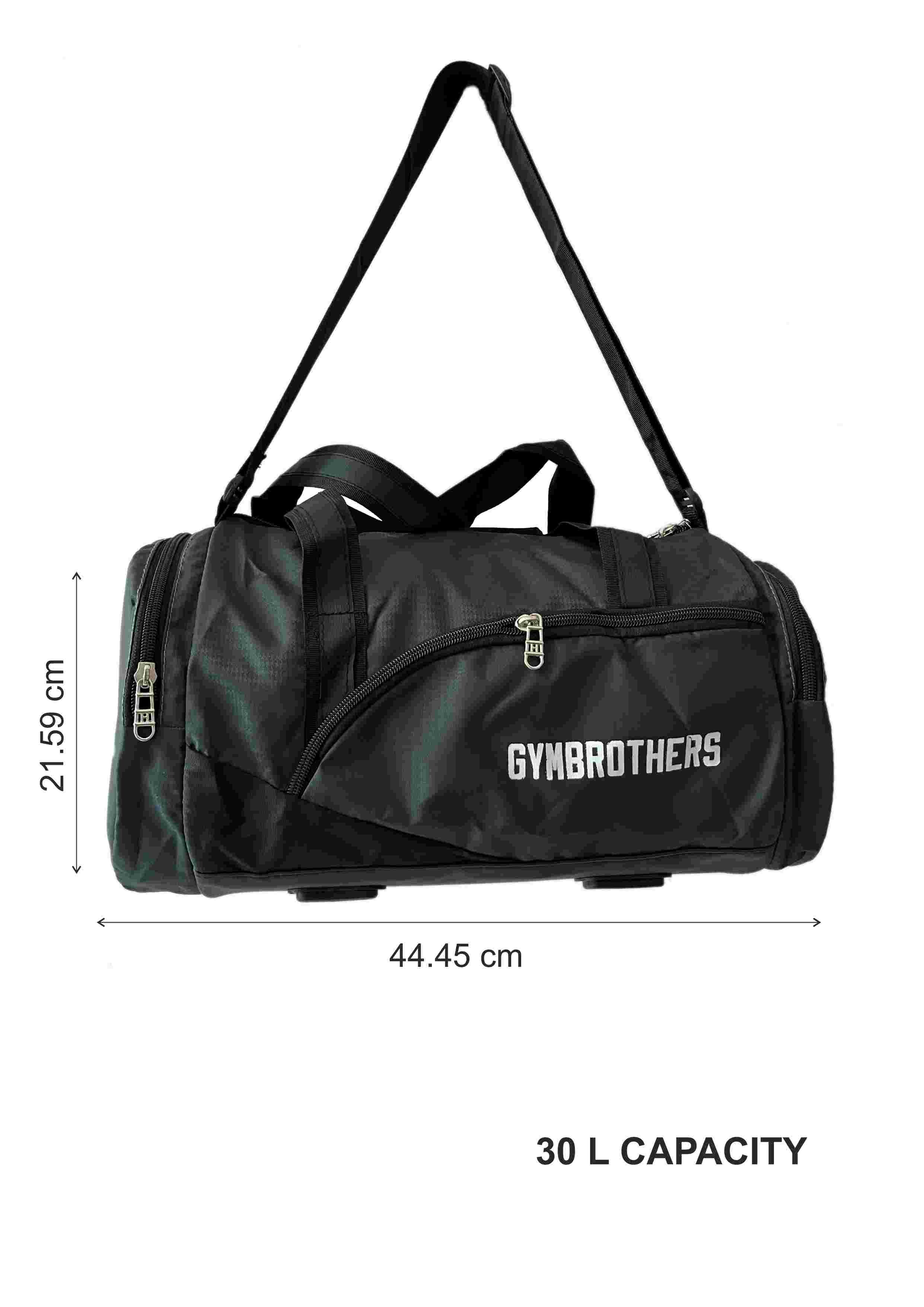 Unisex Grey & Black Colour blocked Gym Training Bag