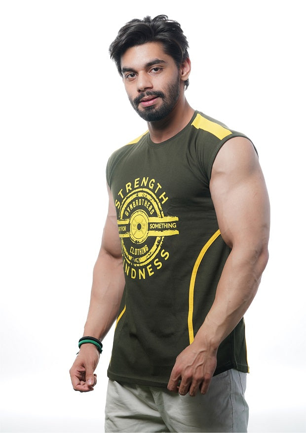 STRENGTH Striped Tank Top for Men